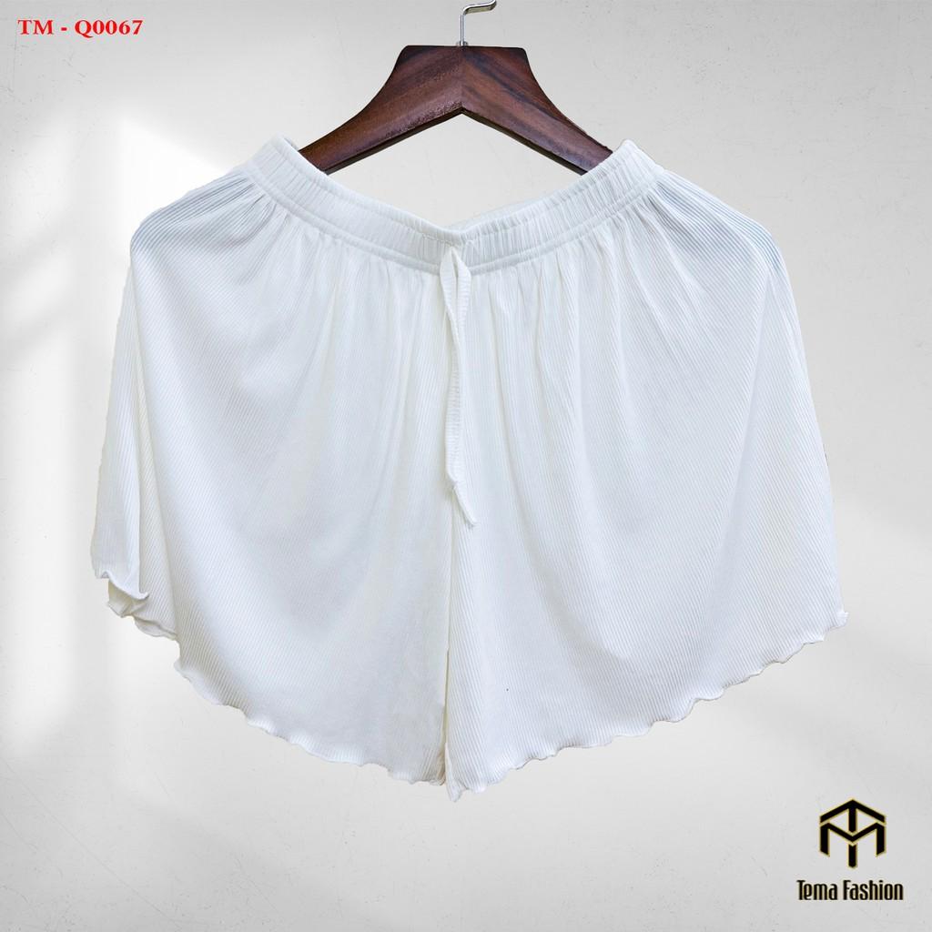 Quần đùi short nữ THE MEI 1992 cao cấp - Quần sooc nữ len tăm chất mát mịn cạp chun kèm viền siêu xinh trendy 2022