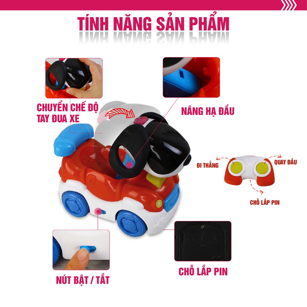 Đồ chơi ô tô điều kiển từ xa hình chú con Puppy vui nhộn lắc lư khi đi Winfun 1150 cho bé từ 2 tới 6 tuổi