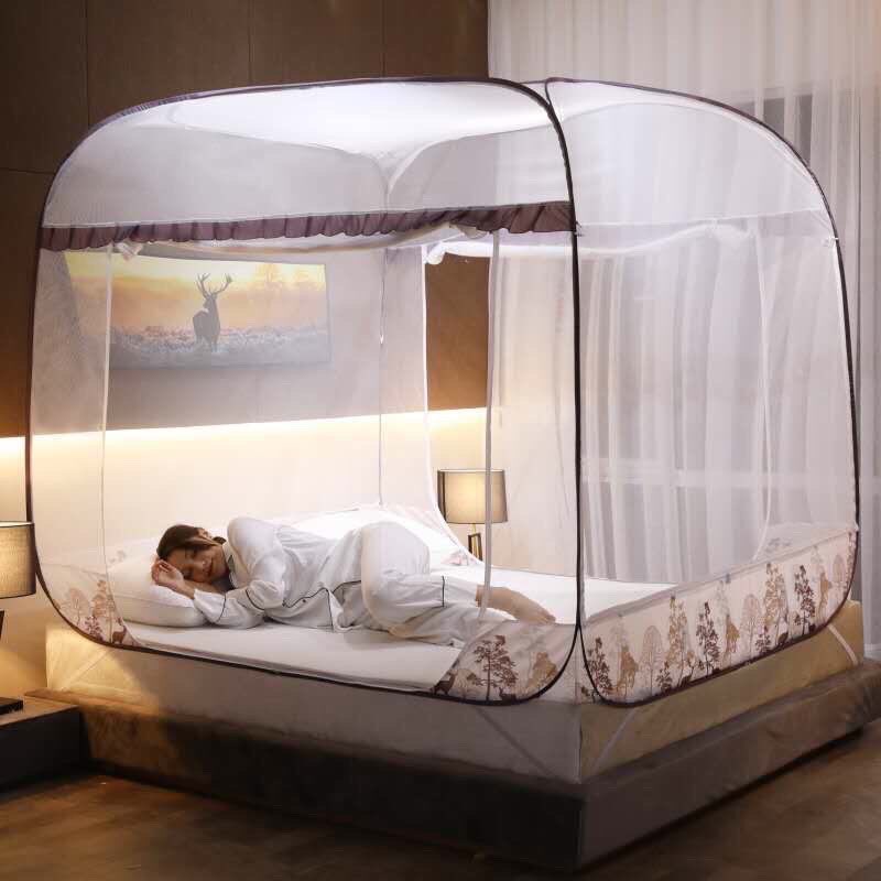 Màn chụp tự bung đỉnh vuông - Mẫu mùng chụp tự bung người lớn chống muỗi gấp gọn tiện dụng