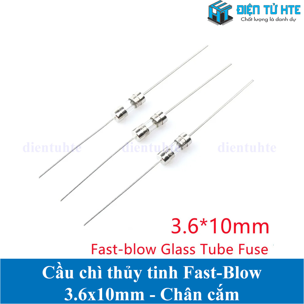 Bộ 10 Cầu chì thủy tinh 3.6x10mm hàn chân Fast Break