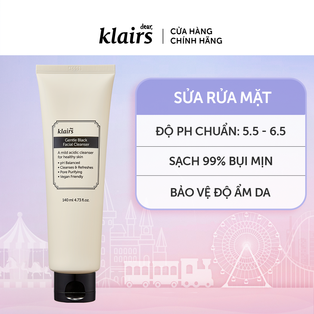 Combo 2 Sữa Rửa Mặt Dear Klairs Gentle Black Facial Cleanser 140ml