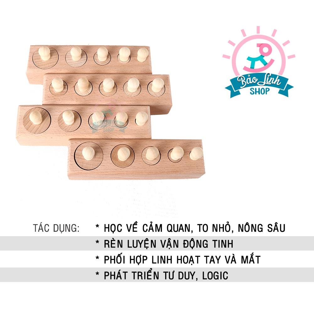 Bộ Núm trụ Montessori| Đồ chơi an toàn - Đồ chơi giáo dục sớm