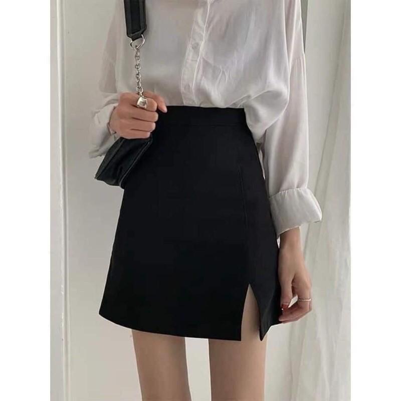 Chân Váy Ngắn Chữ A Xẻ Trước- Chân Váy Ngắn Công Sở