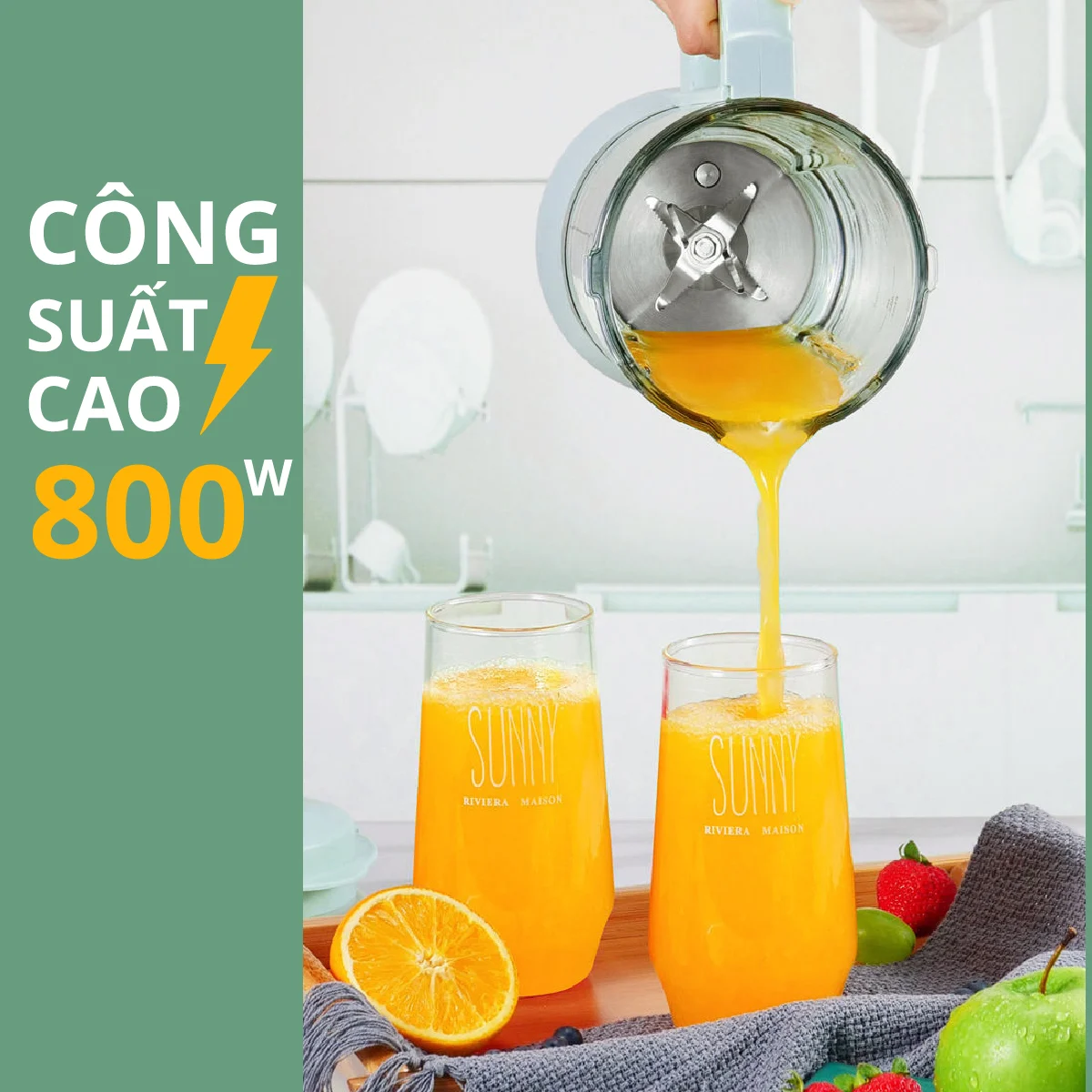 Máy làm sữa hạt, xay sinh tố, nấu cháo dinh dưỡng em bé Mishio cối thủy tinh borisilicate 1.75L - Sữa hạt &amp; chân không