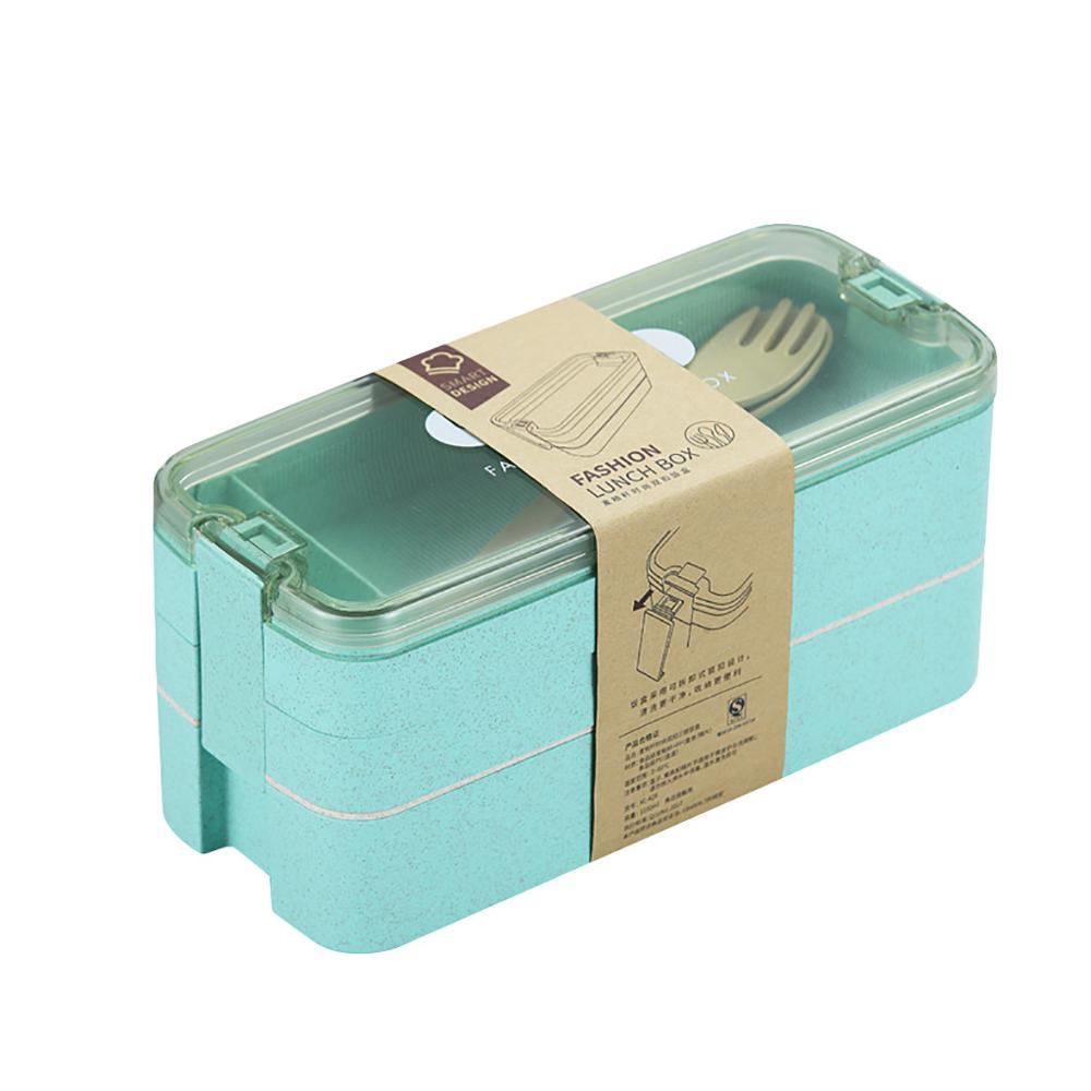 3 Layer Microwave Lunch Box Leak-Proof Independent Lattice Bento Lunch Box for Students Office Bento Portable Food Container