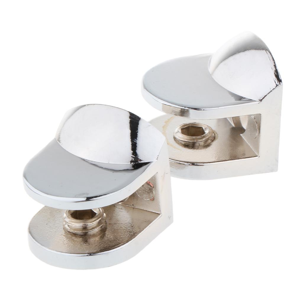 2pcs Fish Mouth Shape Adjustable Glass Clamp Shelf Support Brackets for Bathroom Office Seat Isolation