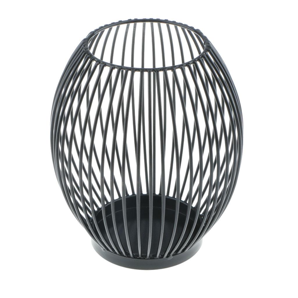 2 x Wire Iron Metal Candle Holder Cage Home Ornament Indoor Background Decor