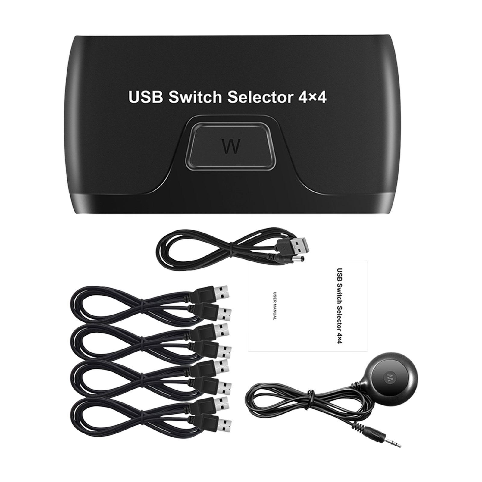 KVM Switch Box 4 Port for PC Sharing Portable Professional for Keyboard