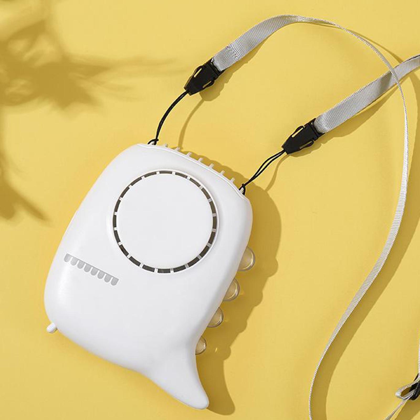 Portable USB Rechargeable Neckband Lazy Neck Hanging Cooling White