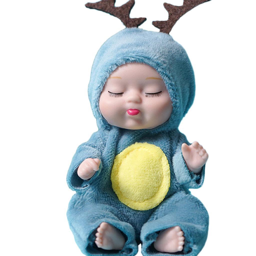 2-10pack Cartoon Sleeping Baby Doll Keychain Accessories Car Toy Gifts Decor Elk