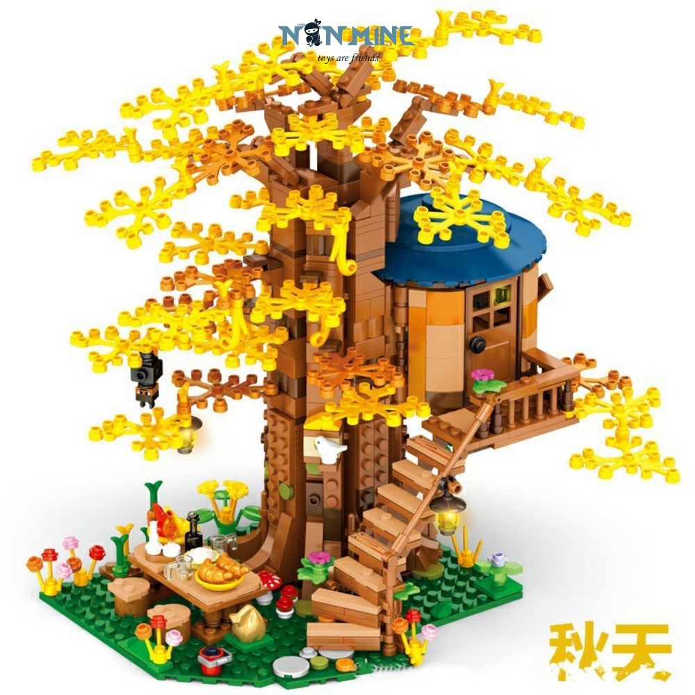 Bộ Đồ Chơi Lắp Ráp Hơn 1000 Chi Tiết Nhà Cây Tree House Trong Rừng Biến Đổi 2 Mô Hình Mùa Xuân Thu Cho Trẻ Từ 6 Tuổi