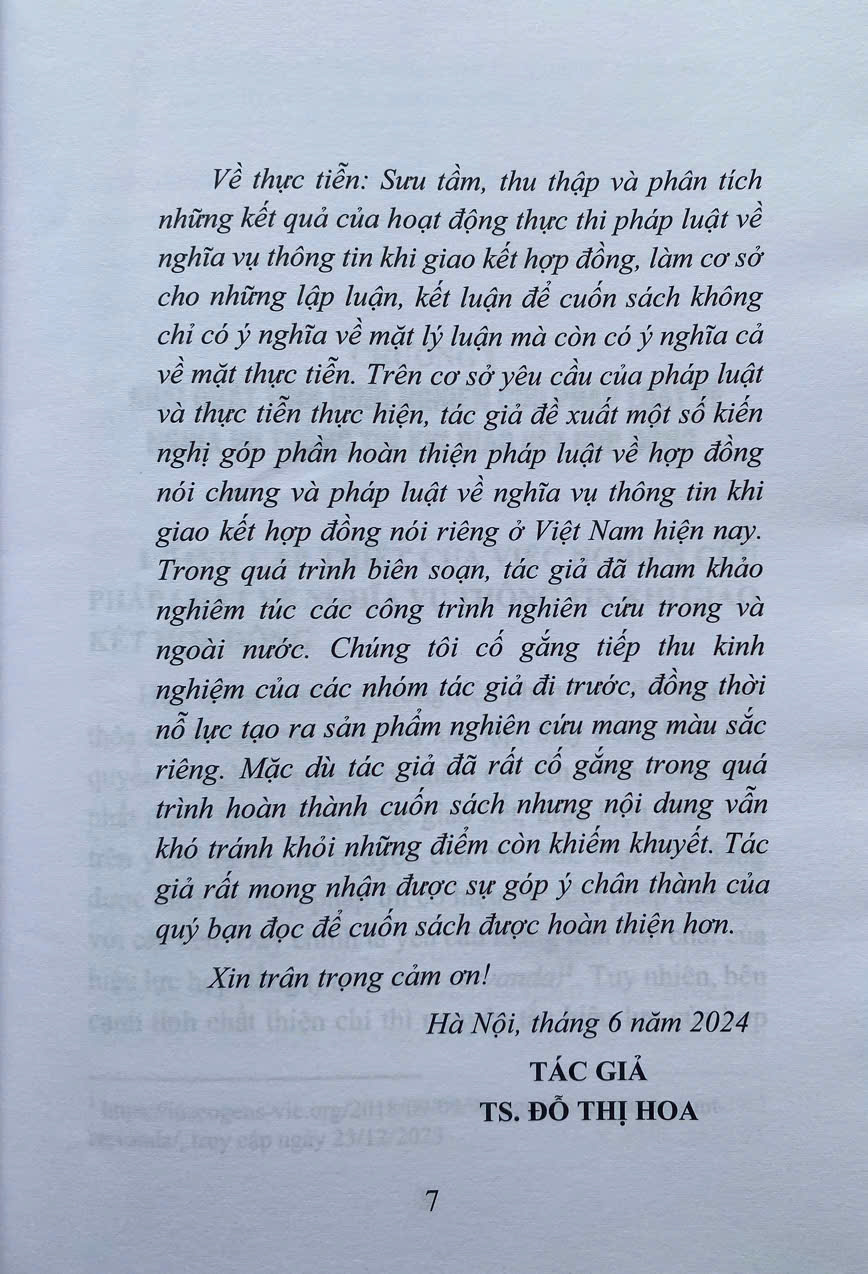 Pháp Luật Về Nghĩa Vụ Thông Tin Khi Giao Kết Hợp Đồng Ở Việt Nam Hiện Nay