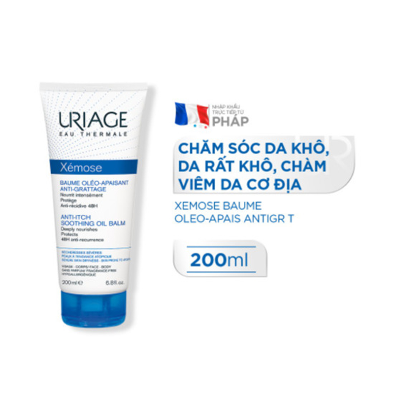 Dầu sáp dưỡng làm giảm khô da, da cơ địa, chàm Uriage Xemose Baume Oleo Apais Antigr 200ml