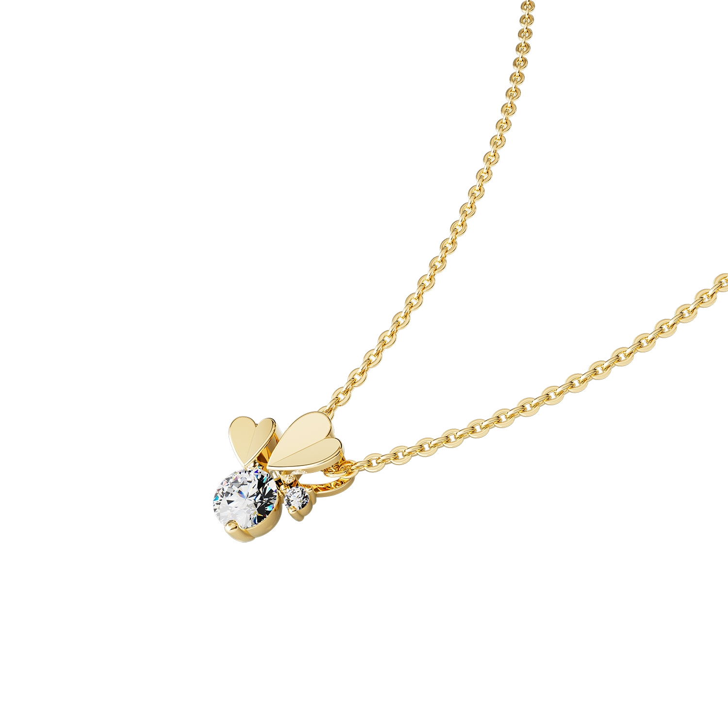 Dây Chuyền Vàng Tây 14k Wings Of Love DCMAMD616 Huy Thanh Jewelry