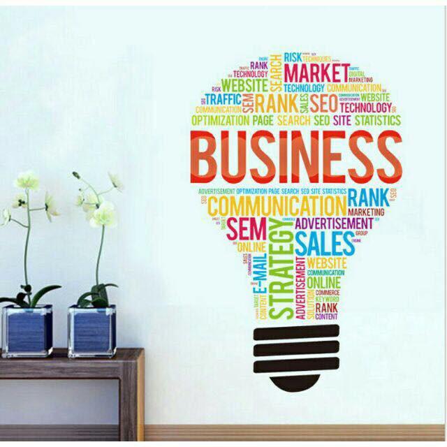 Decal trang trí tường hình Chữ tiếng anh hình Bóng Đèn