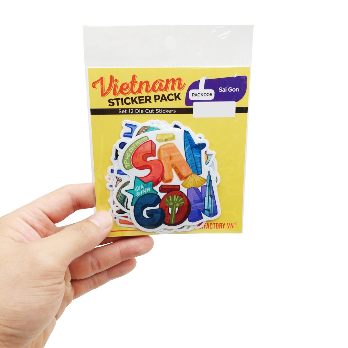 Bộ 12 Hình Dán Sai Gon - Die Cut Sticker Pack - Stickerfactory PACK006