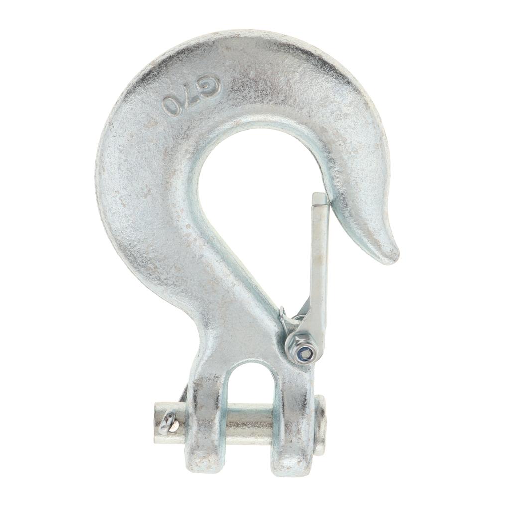 5/16 Inch Swivel Lift Chain Hook 304 Stainless Steel Fork Head Hook with Safety Lock for Upgrading The ATV Trailer for Towing Winch