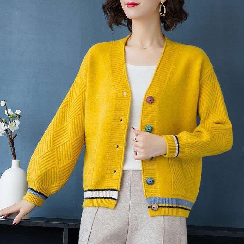 áo cardigan len nữ, áo khoác thu đông hàng quảng châu cao cấp