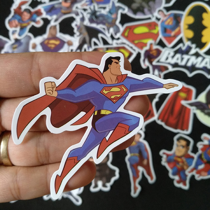 Bộ Sticker dán cao cấp chủ đề BATMAN - SUPERMAN - Dùng dán Xe, dán mũ bảo hiểm, dán Laptop