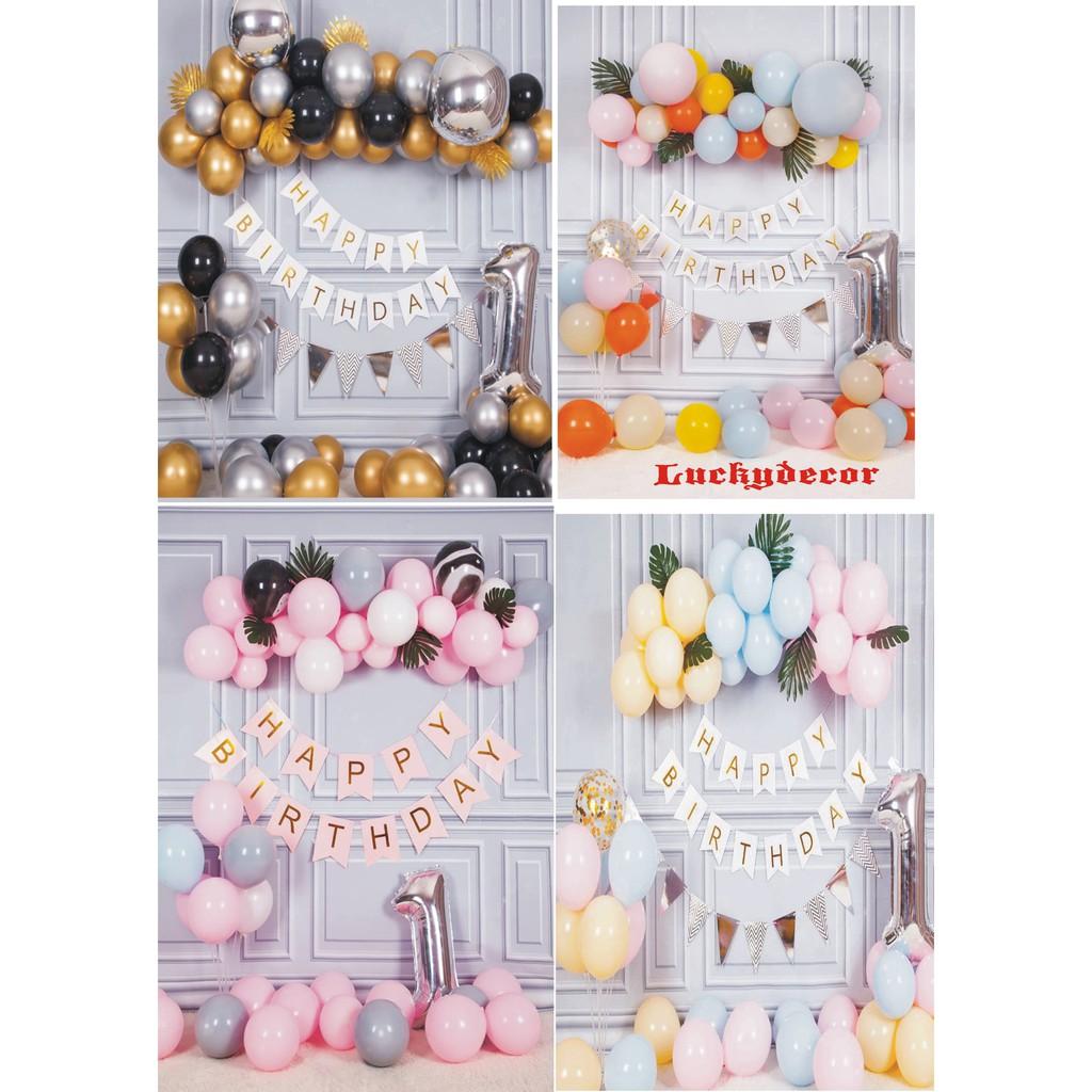 TPHN - COMBO Set Trang Trí Sinh Nhật Bé Gái/ Bé Trai Nhiều Mẫu Kèm Dây Kết Bóng
