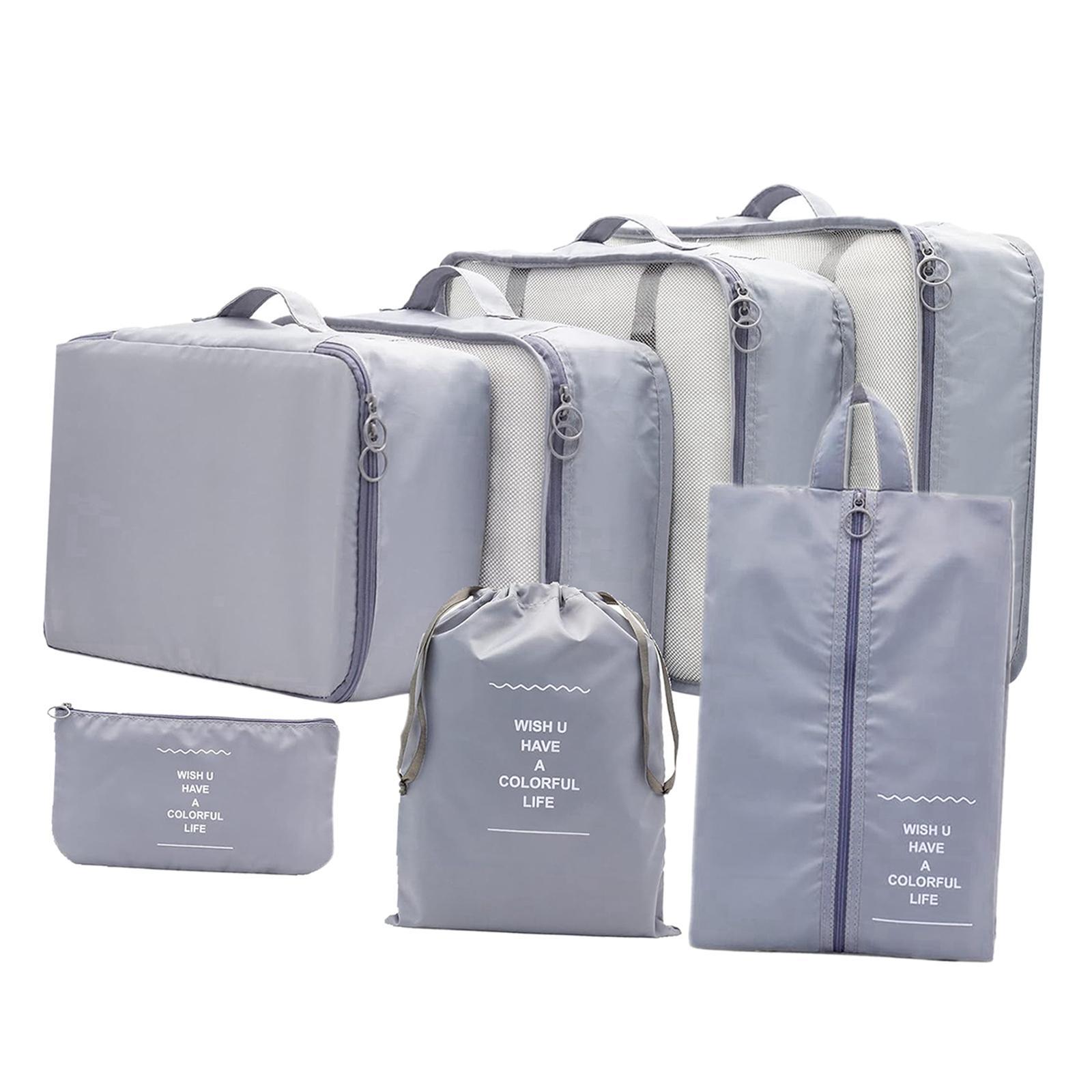 7Pcs Portable Packing Cubes Travel Organizers Lightweight Shoes Bag Luggage Packing Organizers for Luggage Toiletries Clothes