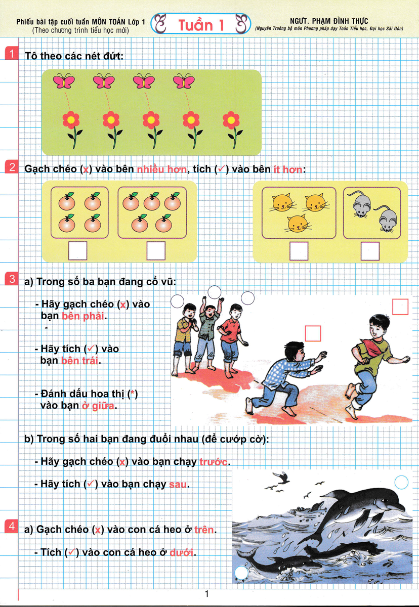 Phiếu Bài Tập Cuối Tuần Môn Toán Lớp 1
