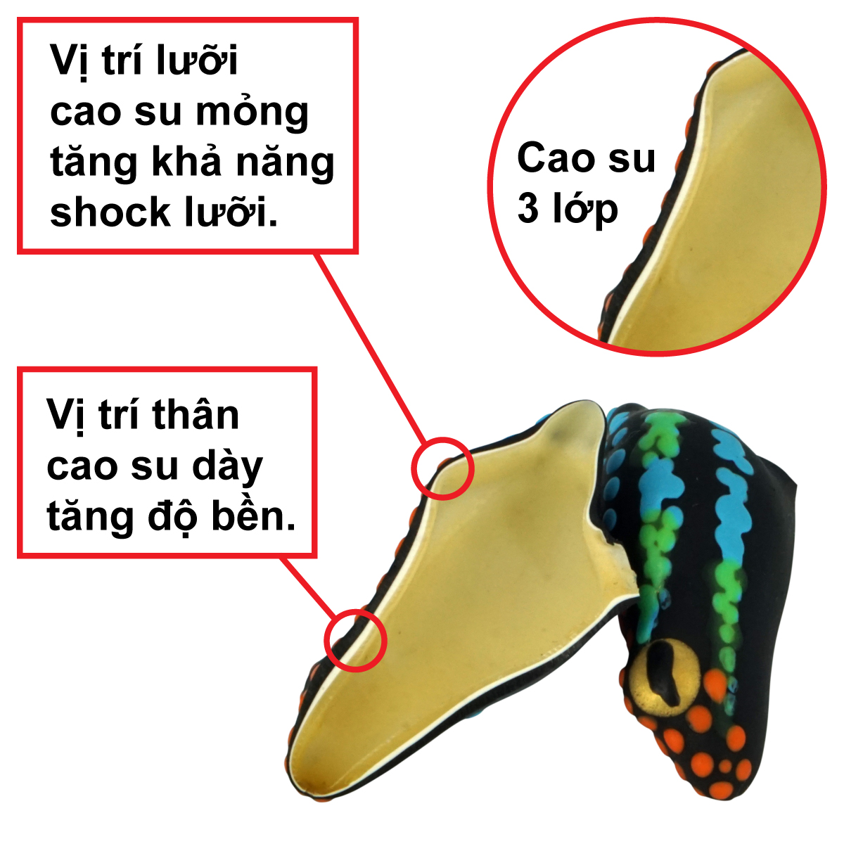 NHÁI HƠI POISON FROG RGB ( nổi )- mồi giả Thái Lan câu lure cá lóc giá rẻ siêu nhạy - 4 CM / 7 GR