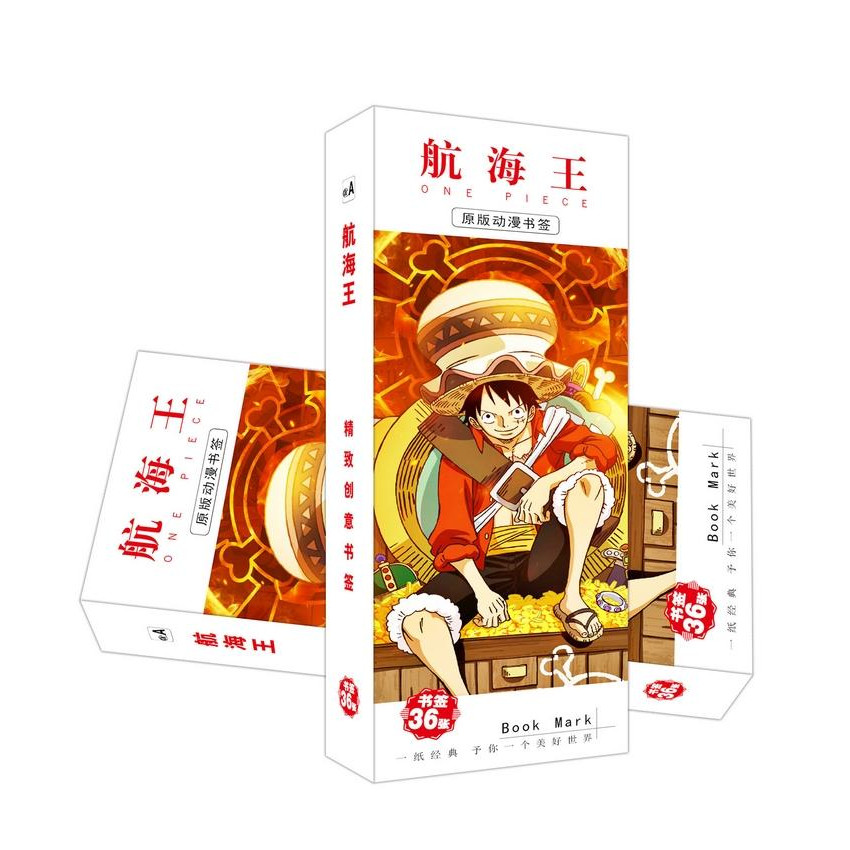 Bookmark anime One Piece Stampede hộp ảnh 36 tấm đánh dấu trang in hình tặng thẻ Vcone