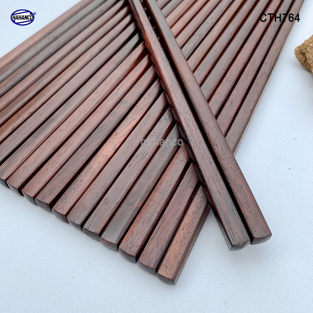 Đũa Nhật gỗ trắc đầu vuông xuất Nhật siêu sạch - gỗ tự nhiên an toàn cho sức khỏe - CTH764 - Chopstick of HAHANCO
