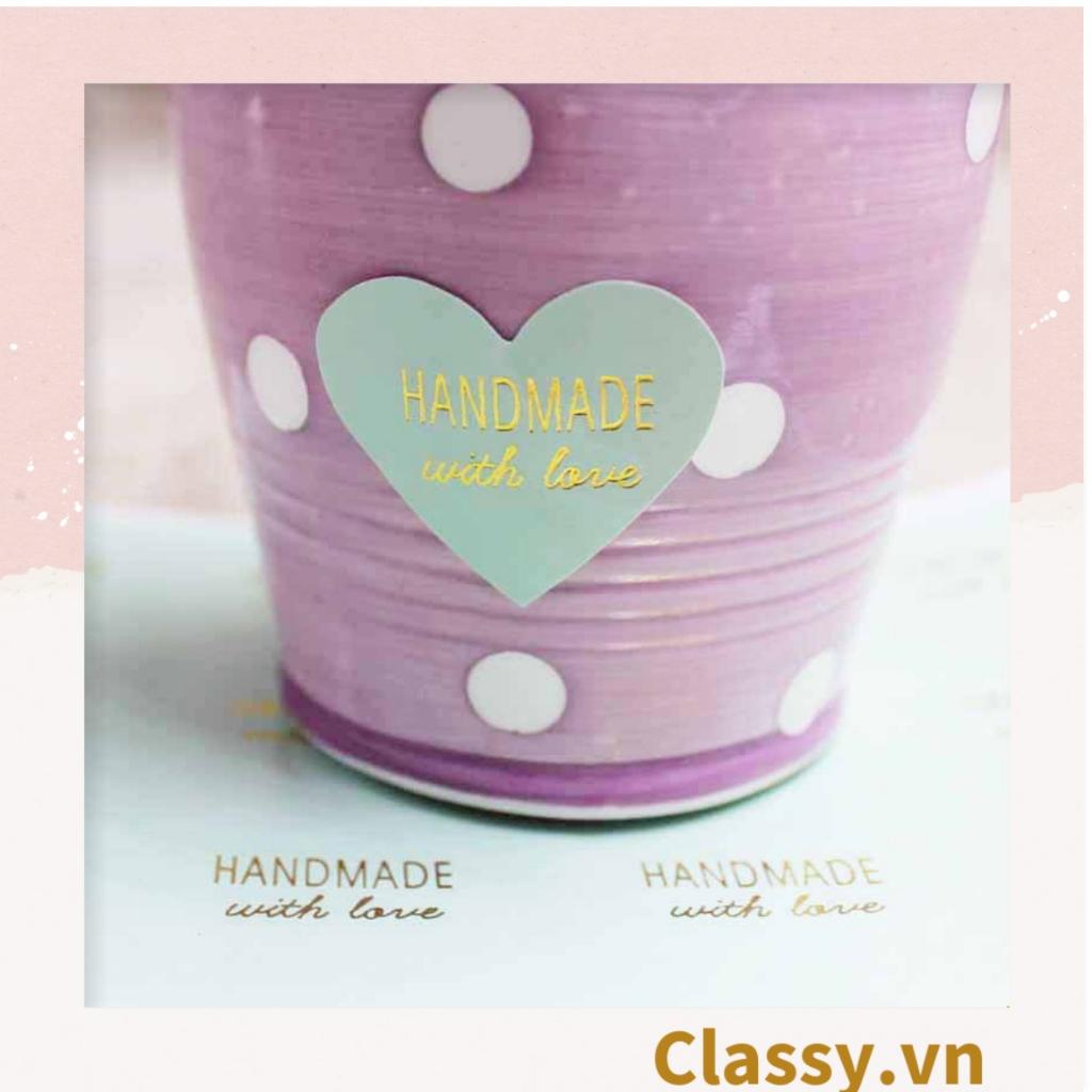 Bộ 16 Sticker hình trái tim Classy dán hộp bánh handmade, quà tặng DYI dễ thương, tem dán quà tặng, túi giấy, thiệp Q680