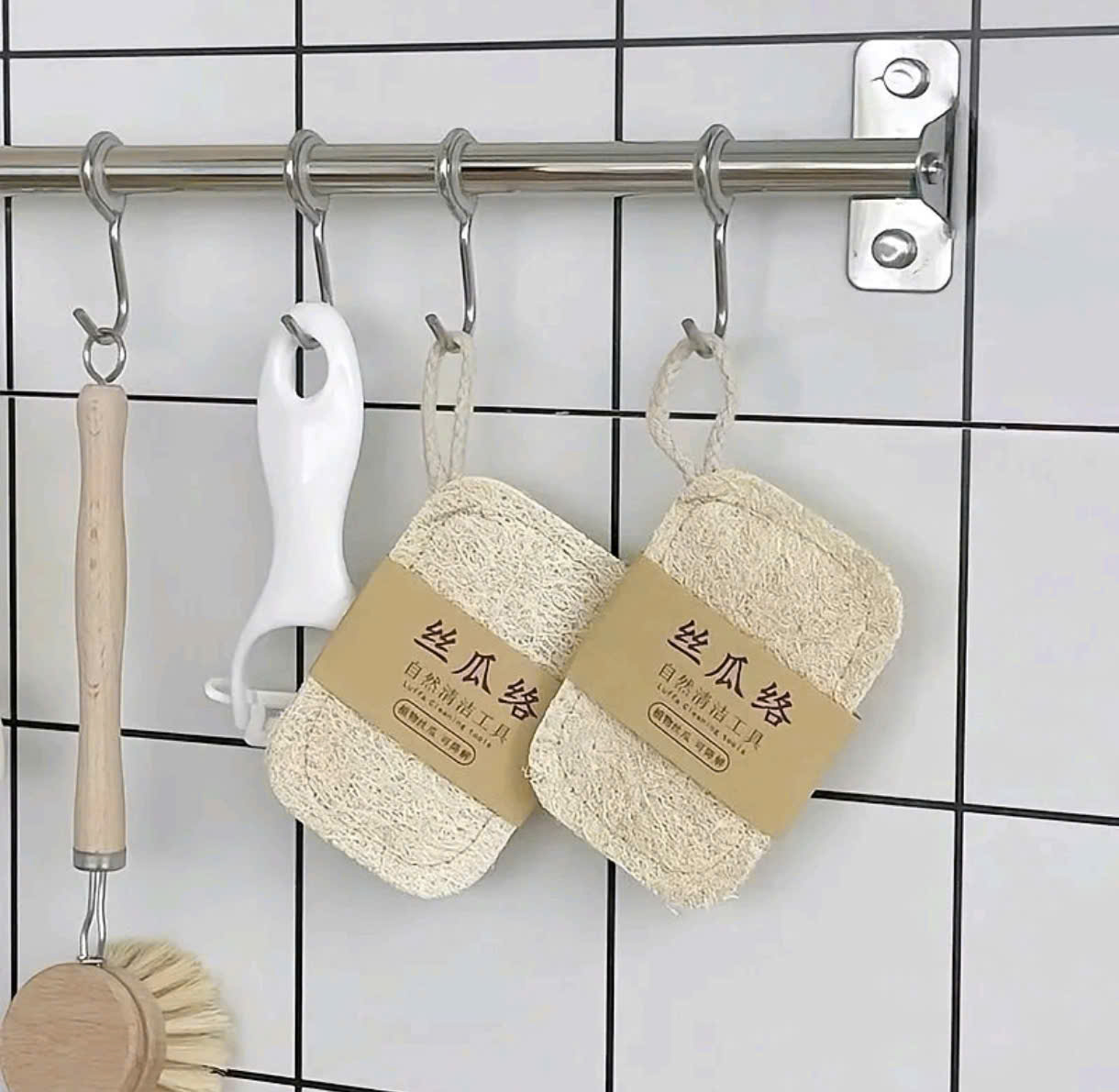 COMBO 5 Miếng Rửa Chén Bát Xơ Mướp, Sơ Mướp Khô Rửa Bát, Chà Xoong Nồi, Mút Rửa Chén