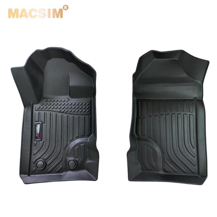 Thảm lót sàn xe ô tô Ford Ranger/ Raptor 2012-2021Nhãn hiệu Macsim chất liệu nhựa TPE cao cấp màu đen