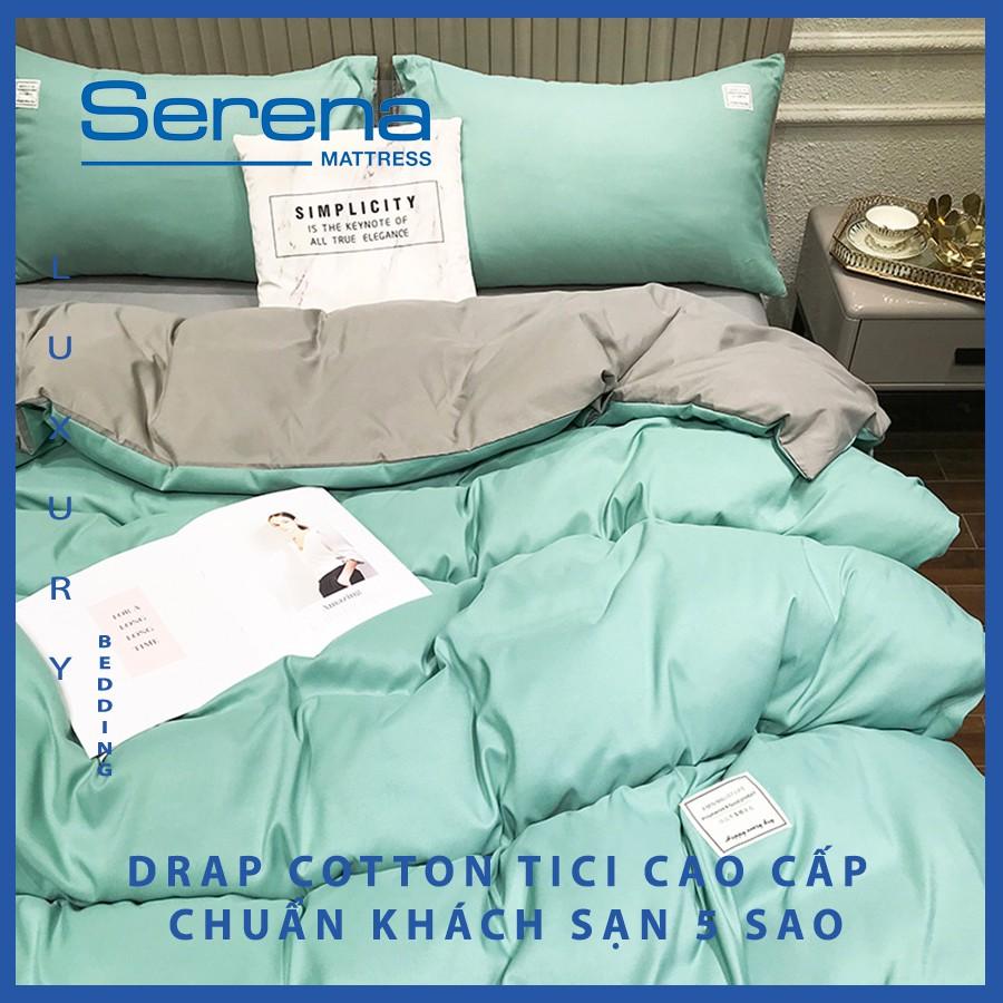 Bộ Ga giường Cotton Tici 5 Món Cao Cấp SERENA Drap Chăn Ga Gối chần Bông Đẹp - Hệ Thống Nệm