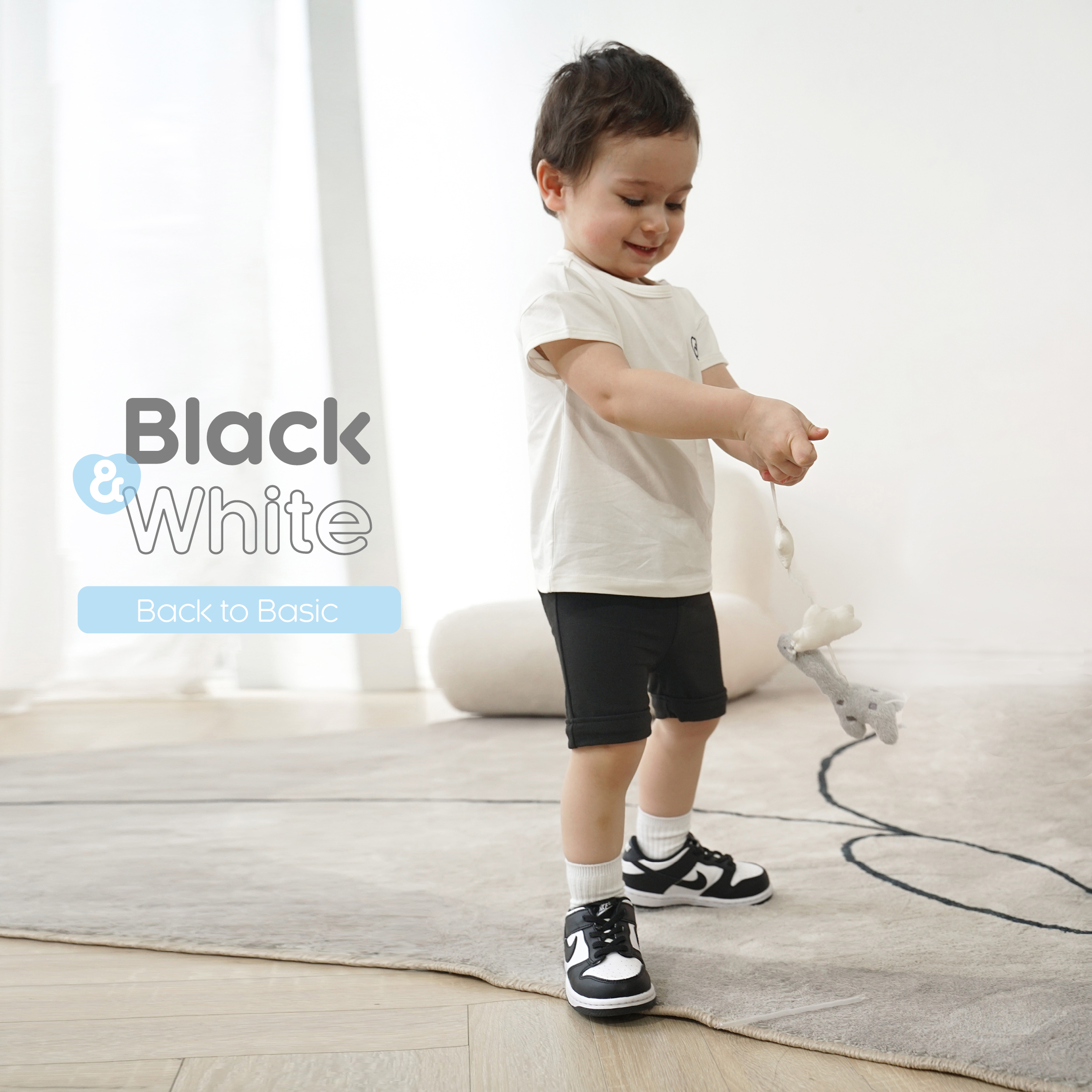 Quần legging đùi - Black &amp; White BU Baby