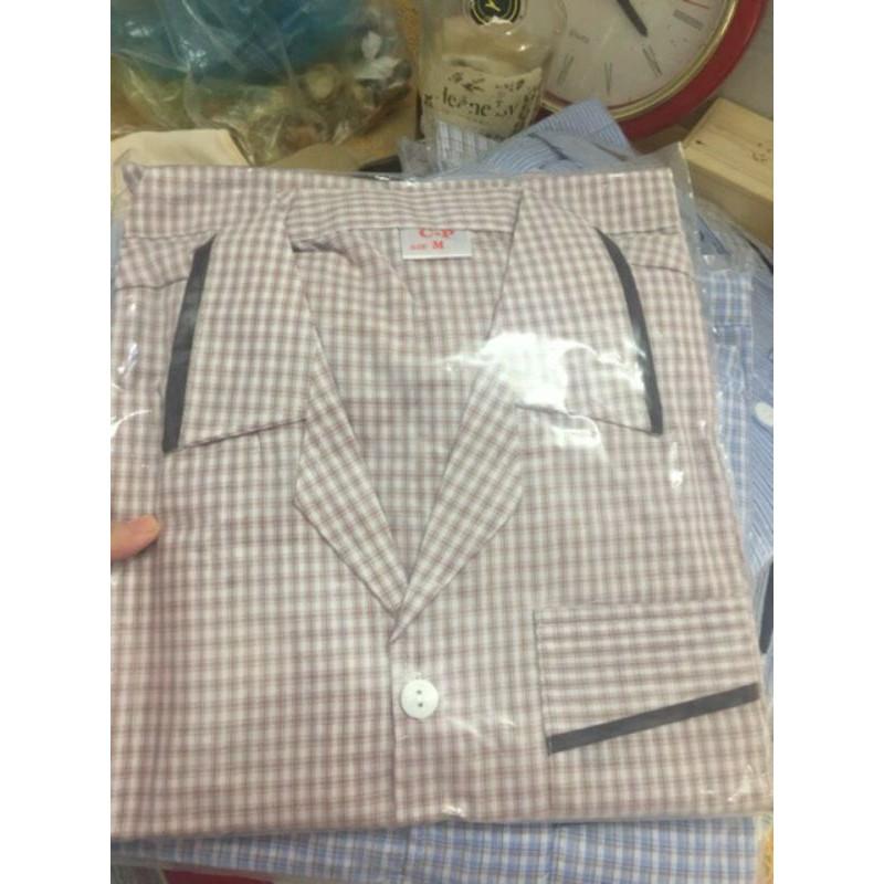 Bộ đồ ngủ pijama kate Tay dài quần dài kẻ sọc hoặc caro dành cho Nam