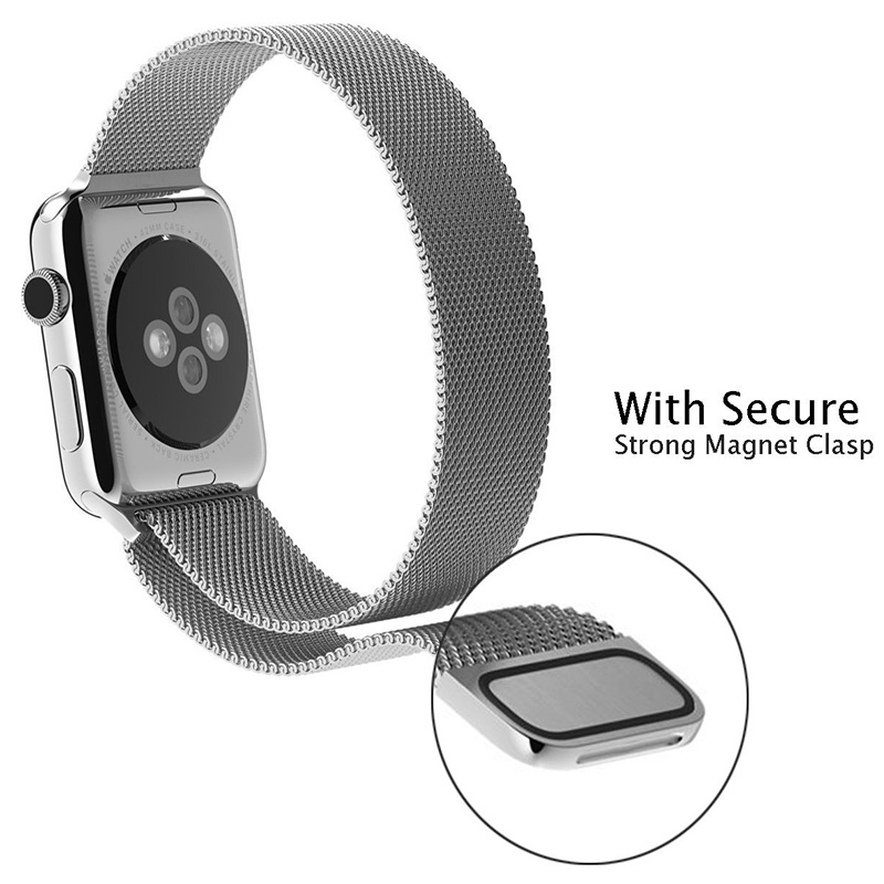 Dây đeo thay thế cho Apple Watch 38mm _ dây kim loại _ Màu Bạc