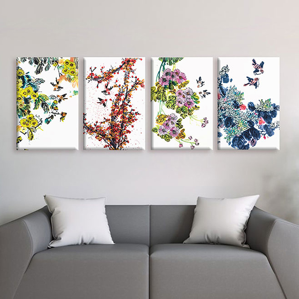Bộ 4 Tranh Trang Trí "Tứ Bình"- W182