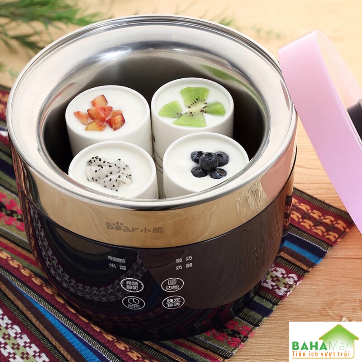 MÁY LÀM SỮA CHUA HY LẠP TỰ ĐỘNG "BAHAMAR" Có thể làm cả sữa chua thông thường và sữa chua Hy Lạp , Các loại pho mát tươi cũng trở nên cực đơn giản khi có trong tay chiếc máy
