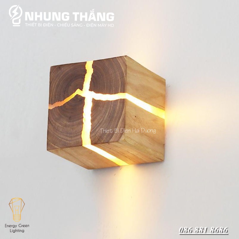 Đèn Tường Gỗ Nứt Tự Nhiên TN172 - Phong Cách Bắc Âu Độc Đáo - Trang Trí Trong Nhà , Cầu Thang , Hành Lang - Có Video