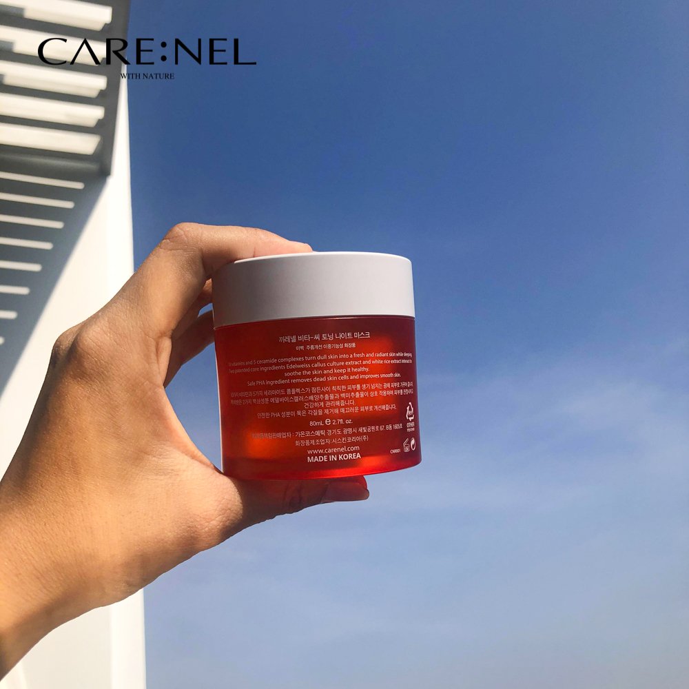 Mặt nạ ngủ mặt trắng sáng da bổ sung vitamin C Toning+ Night Mask Carenel
