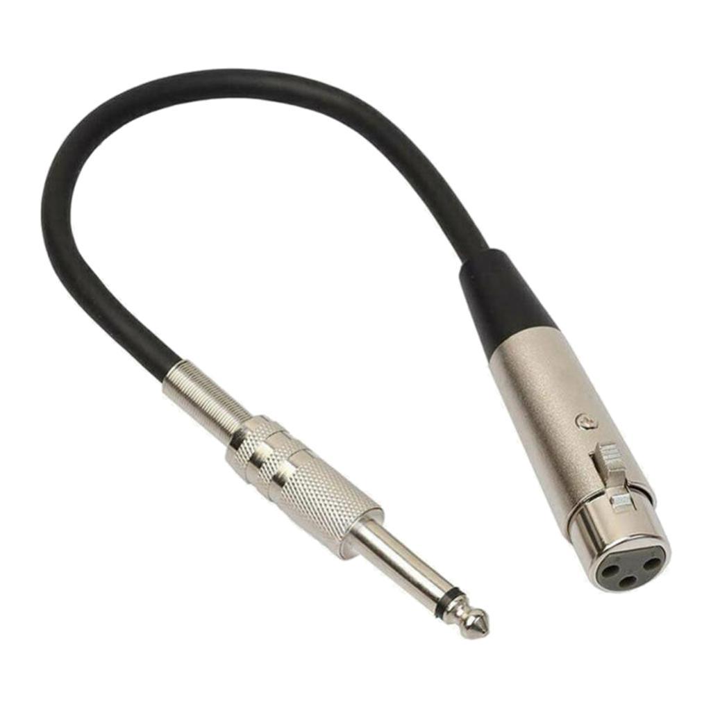 Stereo Microphone Cable XLR 3-Pin Plug to 1/4'' 6.35mm Female Mono Jack 1.5m