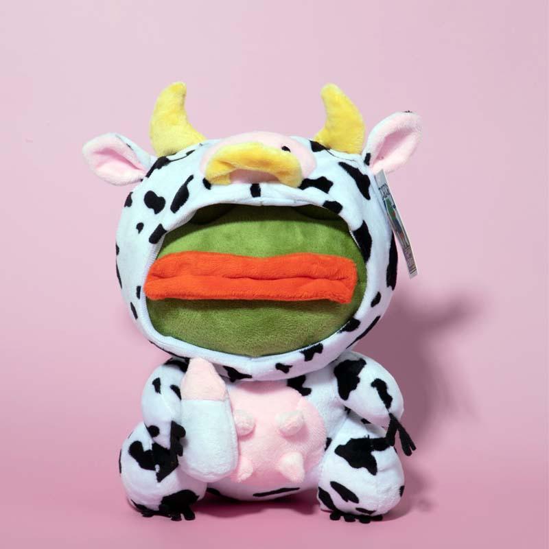 Gấu bông ếch PePe cosplay bò sữa Sad Frog kích thước 25cm NEOCI