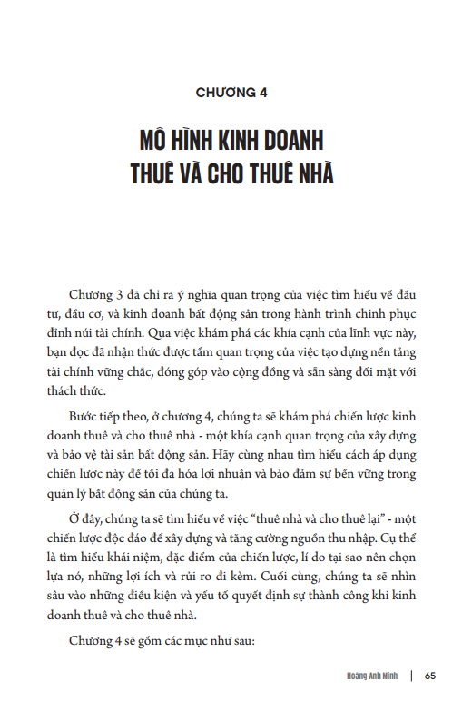 Sách - &quot;Bí quyết kinh doanh Thuê và Cho thuê nhà&quot;. Khởi nghiệp đầu tư bất động sản. Hoàng Anh Minh. Mochibooks. NXB Lao động 2024