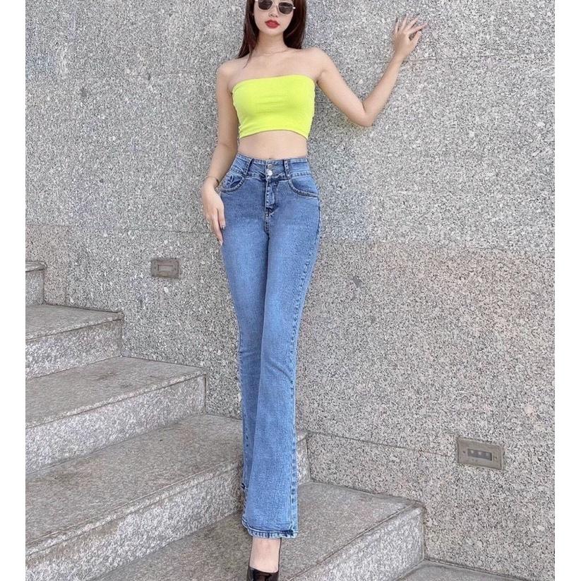 Quần Jean Nữ LƯng Cao Co Giãn 2 Nút Mau Xám Đẹp Store 257