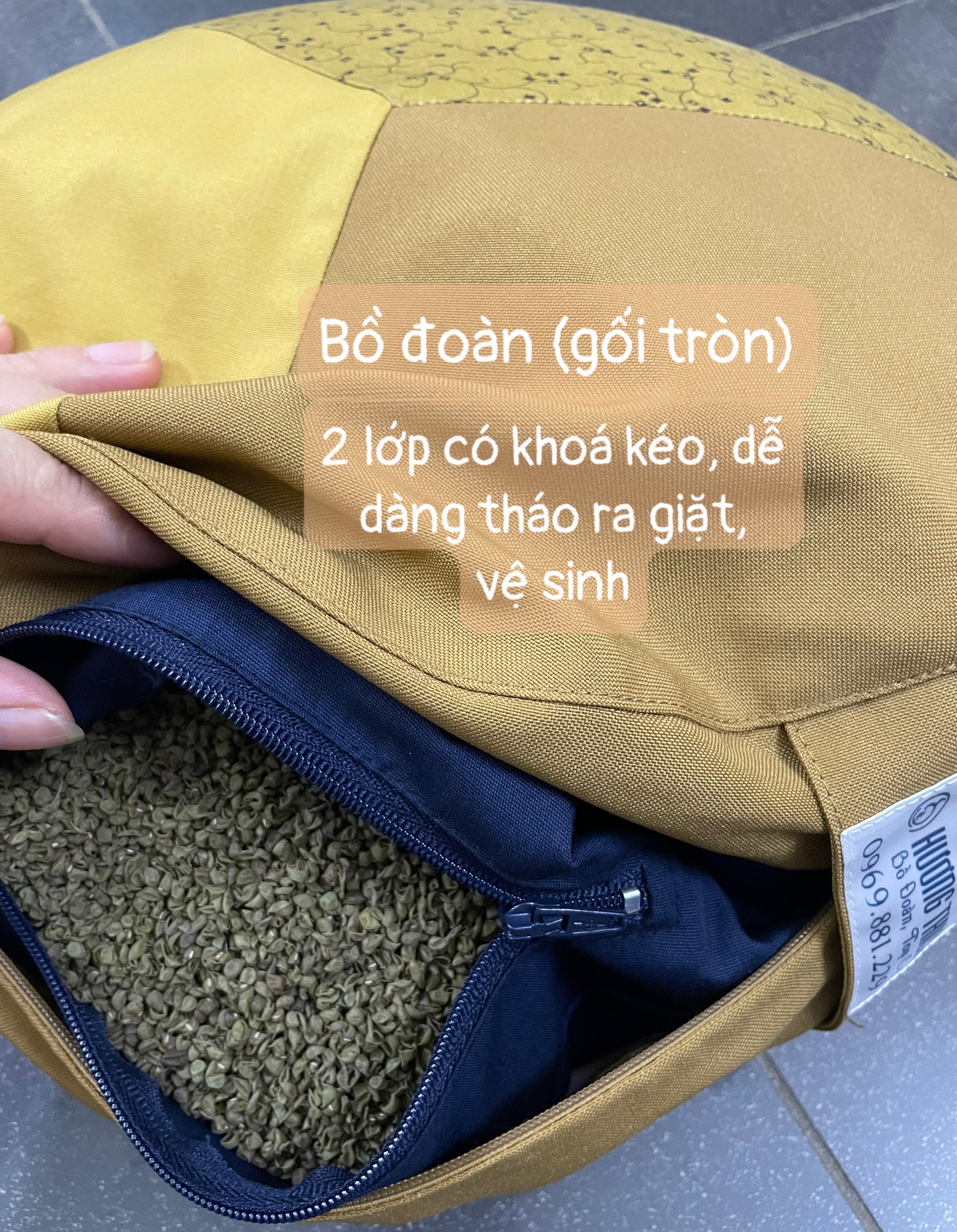 SÉT ĐỦ BỘ bồ đoàn, toạ cụ (GỐI, NỆM) ngồi thiền NV02