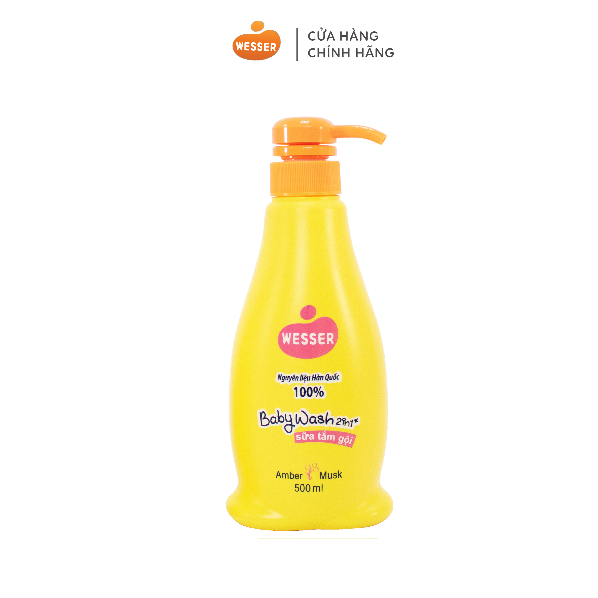 Sữa tắm gội Wesser 2in1 500ml (hồng)