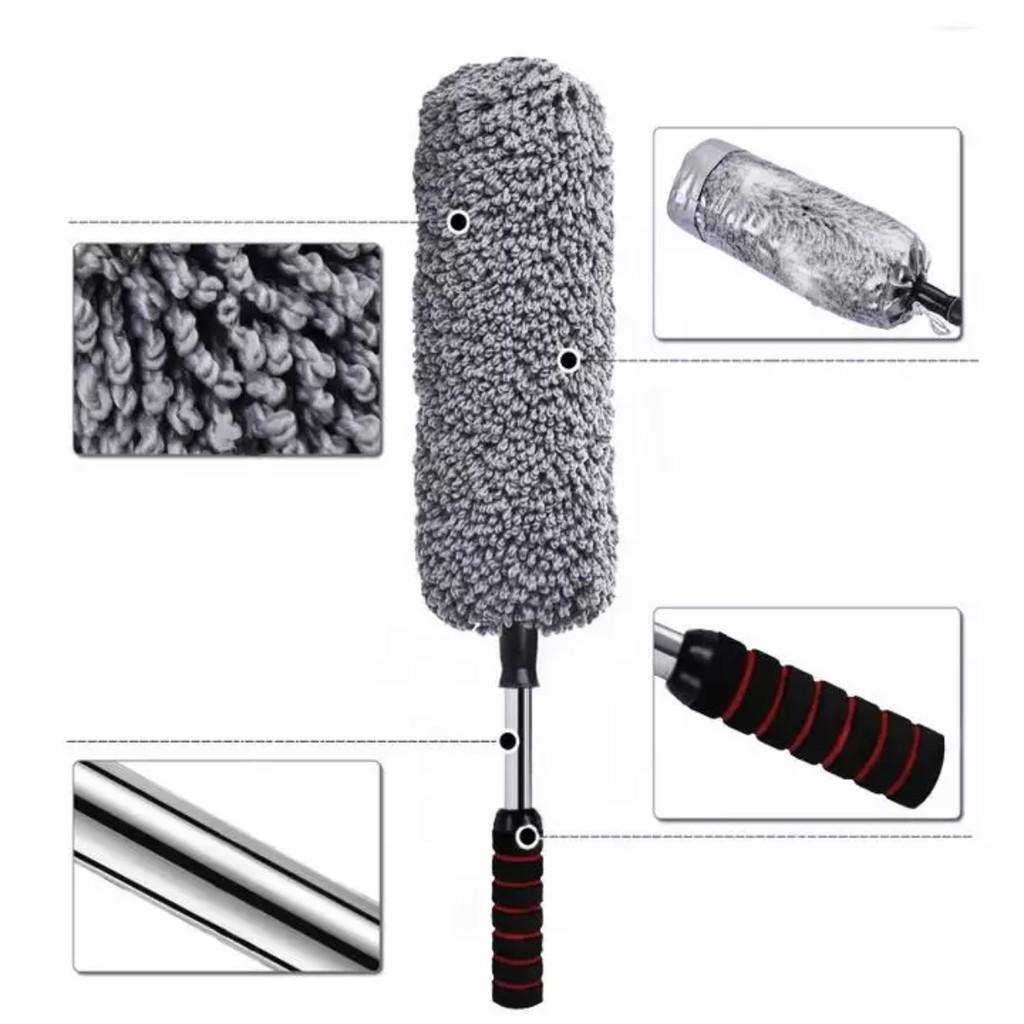 Chổi Đa Năng Lau Bụi, Rửa Xe Ô Tô Cao Cấp DạngTròn Điều Chỉnh Được Độ Dài Dày Dặn Chất Liệu Siêu Thấm Hút