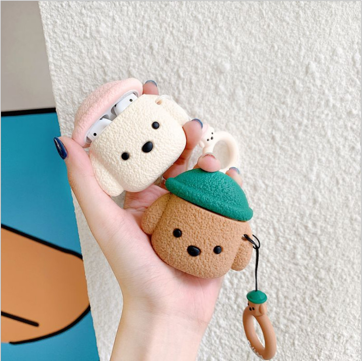 Ốp bảo vệ tai nghe Teddy cute dành cho case airpod 1/2/Pro chống va đập