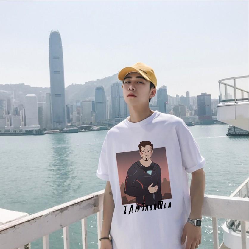 Áo Thun Tay Lỡ Unisex Người Sắt Cực Ngầu