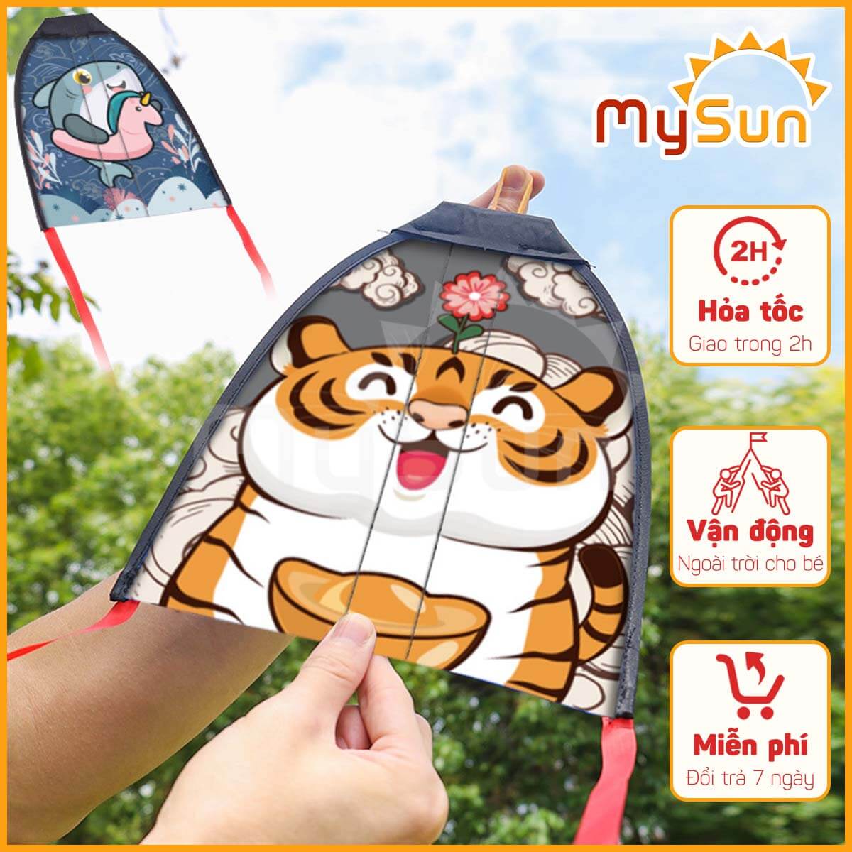 Con diều mini bắn vòng giun đẹp giá rẻ đồ chơi cho bé vận động ngoài trời MySun